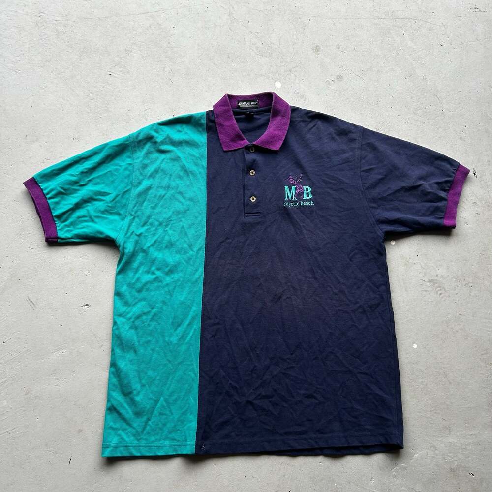 Vintage Jonathan Corey Myrtle Beach Polo Shirt XL Colorblock